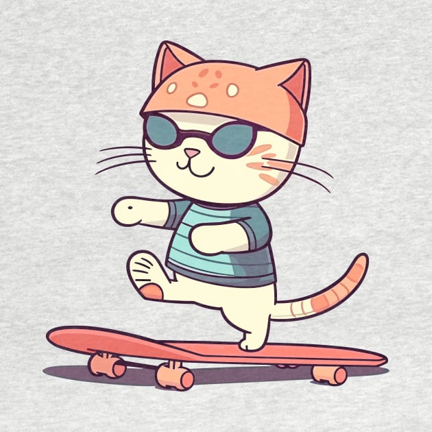 Funny cat on skateboard by JORDYGRAPH